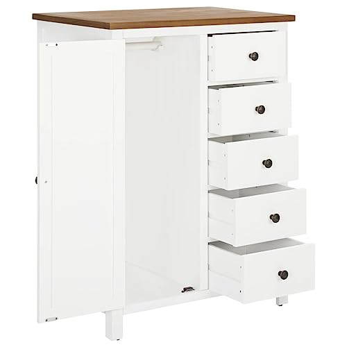 Wardrobe 29.9"x20.5"x41.3" Solid Oak Wood,Spacious Wooden Wardrobe with Hanging Rod and Drawers for Ample Storage Armoires & Wardrobes for Bedroom