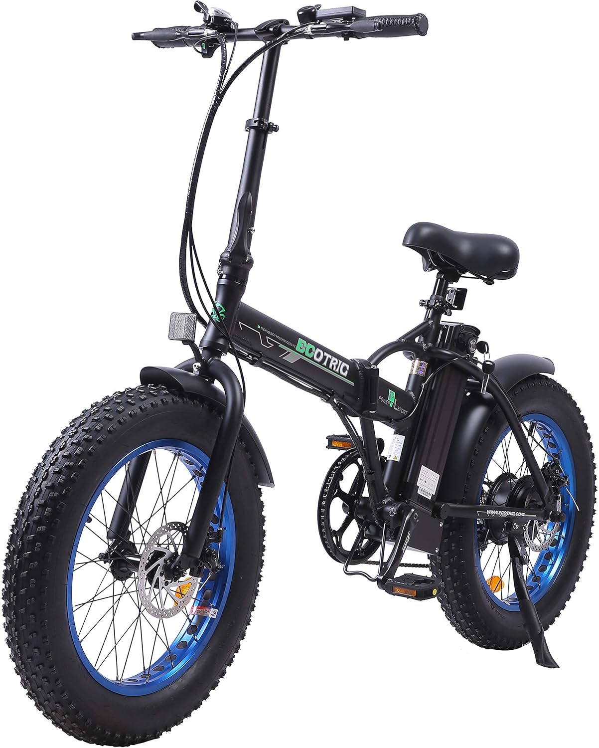 ECOTRIC Electric Bike 500W Foldaway Ebike 20" Fat Tire Folding Electric Bicycle 36V 12.5AH Lithium Battery Beach Snow Mountain E-Bike for Adults Commute Ebike for Female Male UL Certified