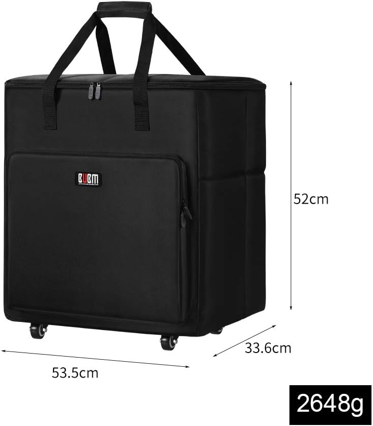 Buwico Desktop PC Computer Travel Storage Carrying Case Bag with Wheels for Computer Main Processor Case, Monitor, Keyboard and Accessories (27 Inch)