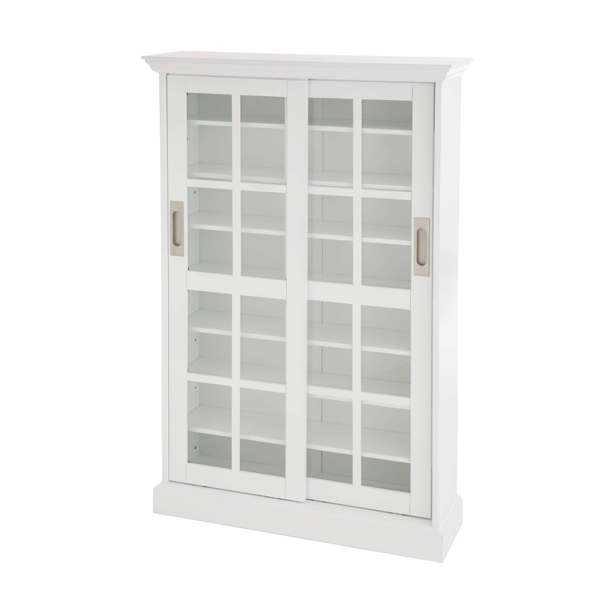 White Sliding Door Media Cabinet, Harper Blvd