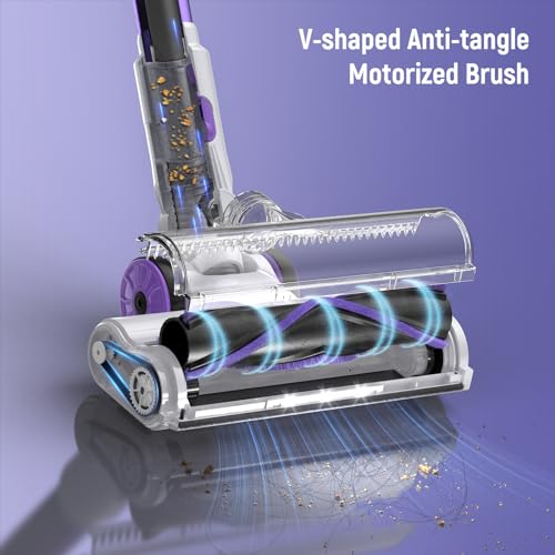 FABULETTA Cordless Vacuum Cleaner for Home, 30Kpa Stick Vacuum with 45Min Detachable Battery, 400W Brushless Motor, 6 in 1 Lightweight Vacuum for Hardwood Floors and Carpet Pet Hair Car