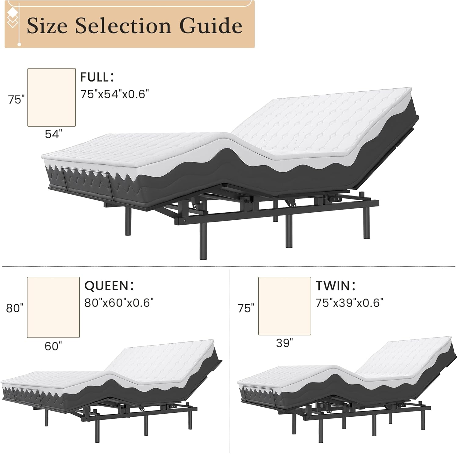 Adjustable Bed Frame -Wireless Remote -Memory Function -Adjustable Bed Base -Head and Foot Lift Incline -Zero Gravity -Quiet Motorfor Lying Down, Reading, Watching TV,Fatigue,Backache[FULL]