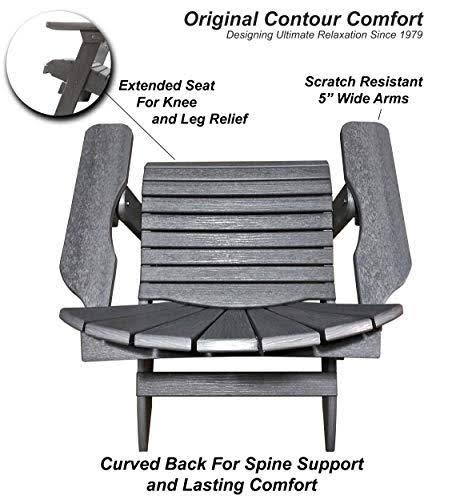 DuraWeather Poly Classic King Size Folding Adirondack Chair (Driftwood Grey)