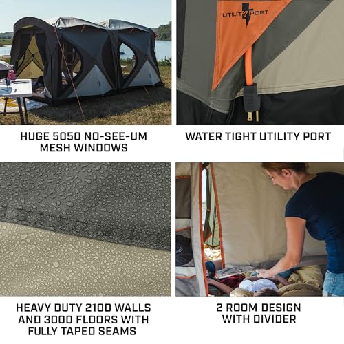 Bushnell Tent | Instant Pop Up 3P / 4P/ 6P / 8P Hub Style Tents | Best Pop Up Tent for Camping, Hiking, Family Camping, Hunting, Fishing, and Basecamp