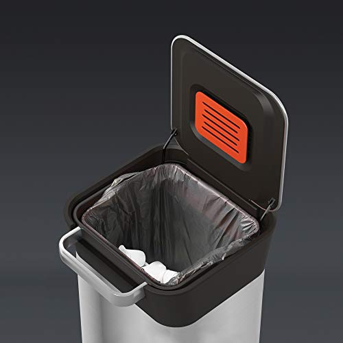 Joseph Joseph Intelligent Waste Titan Trash Can Compactor Kitchen Bin with Odor Filter, Holds up to 60L After Compaction