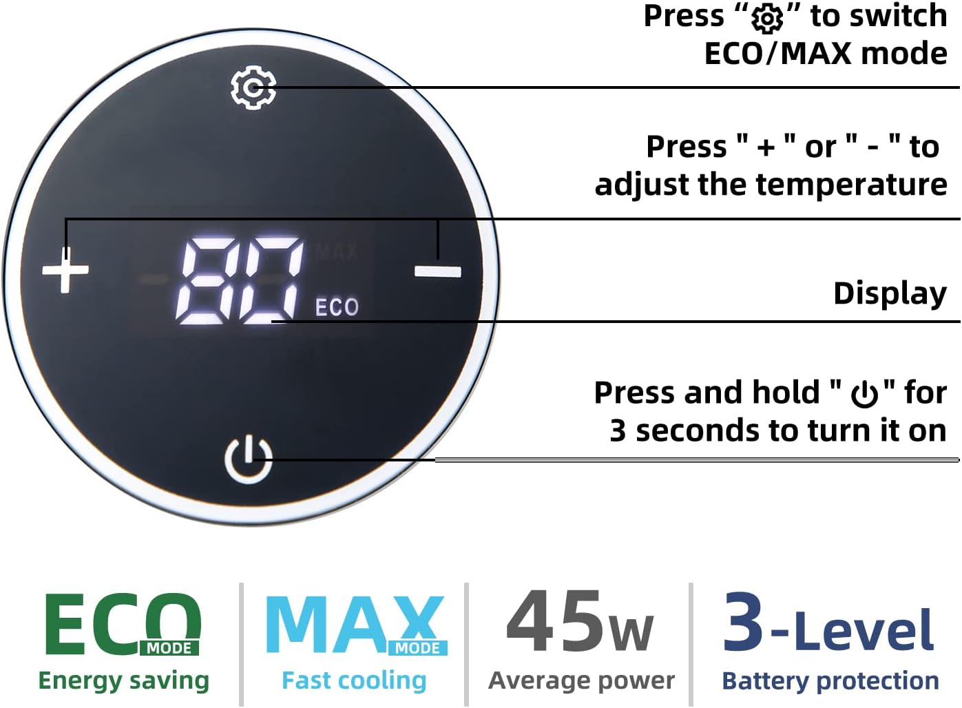 SetPower 12 Volt Refrigerator for Car 12V Fridge Freezer Portable 12/24V DC 110~240 Volt AC for Truck Van RV Jeep Camper SUV Boat Travel Camping Road Trips Tailgating 0�H~50�H 21qt (FC20 with AC Adapter)