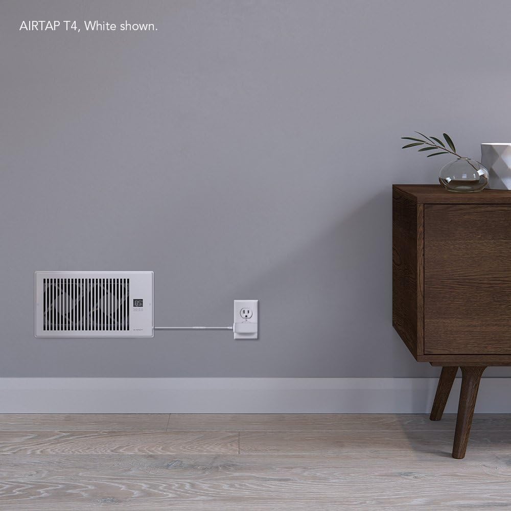 AC Infinity AIRTAP T4, Quiet Register Booster Fan with Thermostat Control. Heating Cooling AC Vent. Fits 4” x 10” Register Holes. Pack of 2