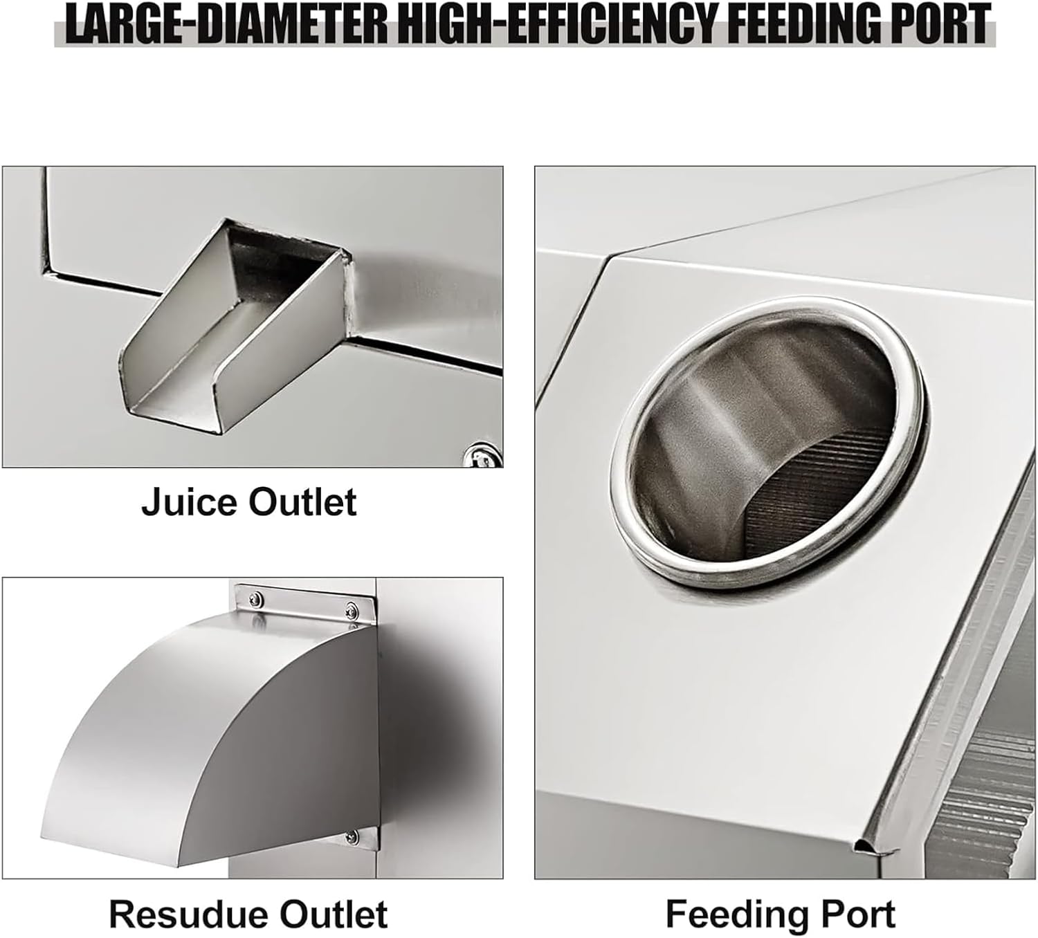 Electric Sugarcane Press 3 Stainless Steel Rollers 550lb/h Output Sugar Cane Juicer Machine with Transparent Door for Commercial & Home Sugar Cane Juicing Extractor Machine, Silver