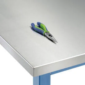 Global Industrial Stainless Steel Square Edge Workbench Top, 48x22W x 36x22D x 1-1/2x22H