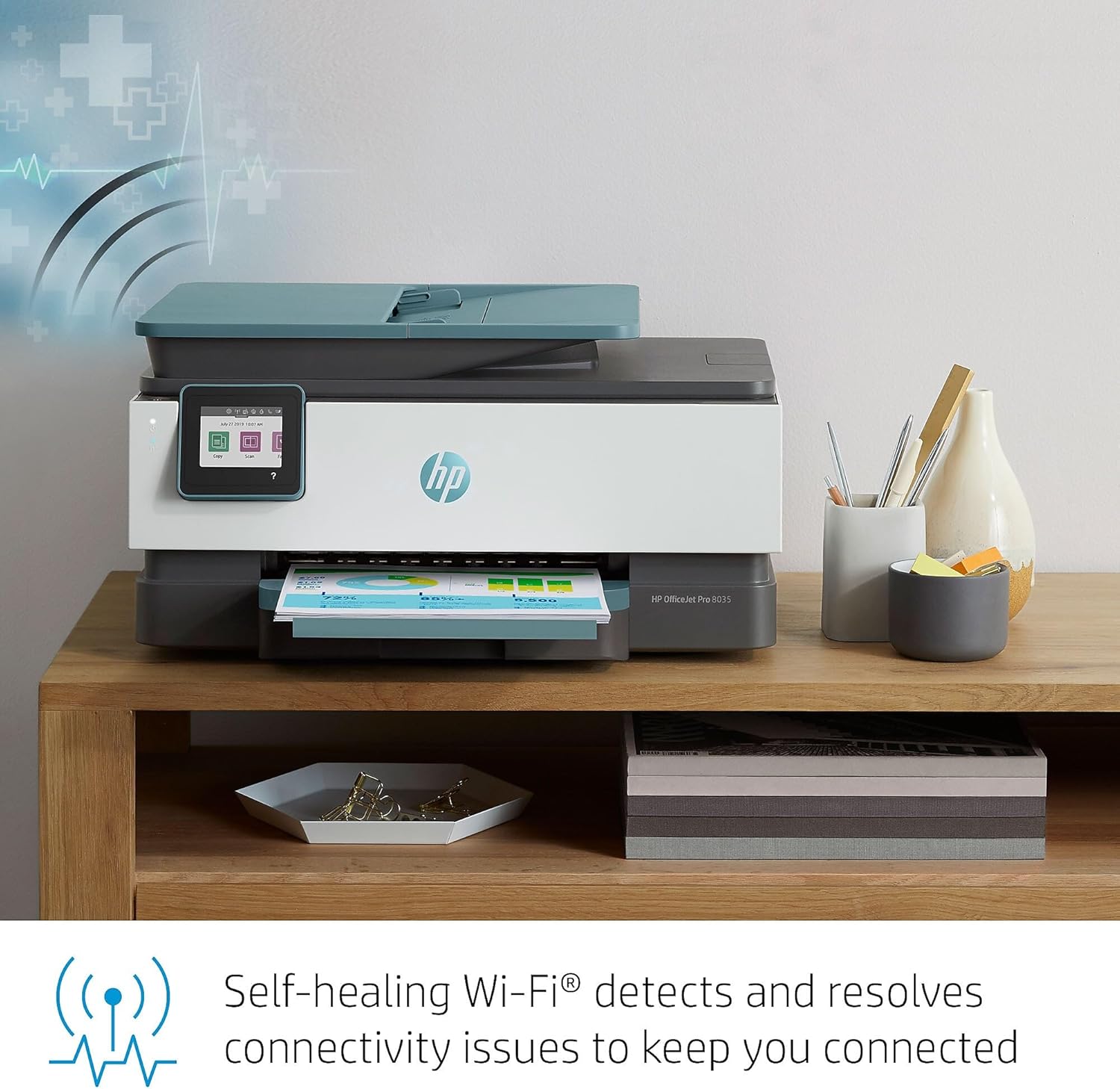 HP OfficeJet Pro 8035 All-in-One Wireless Printer - Includes 8 Months of Ink, HP Instant Ink, Works with Alexa - Oasis (3UC66A)