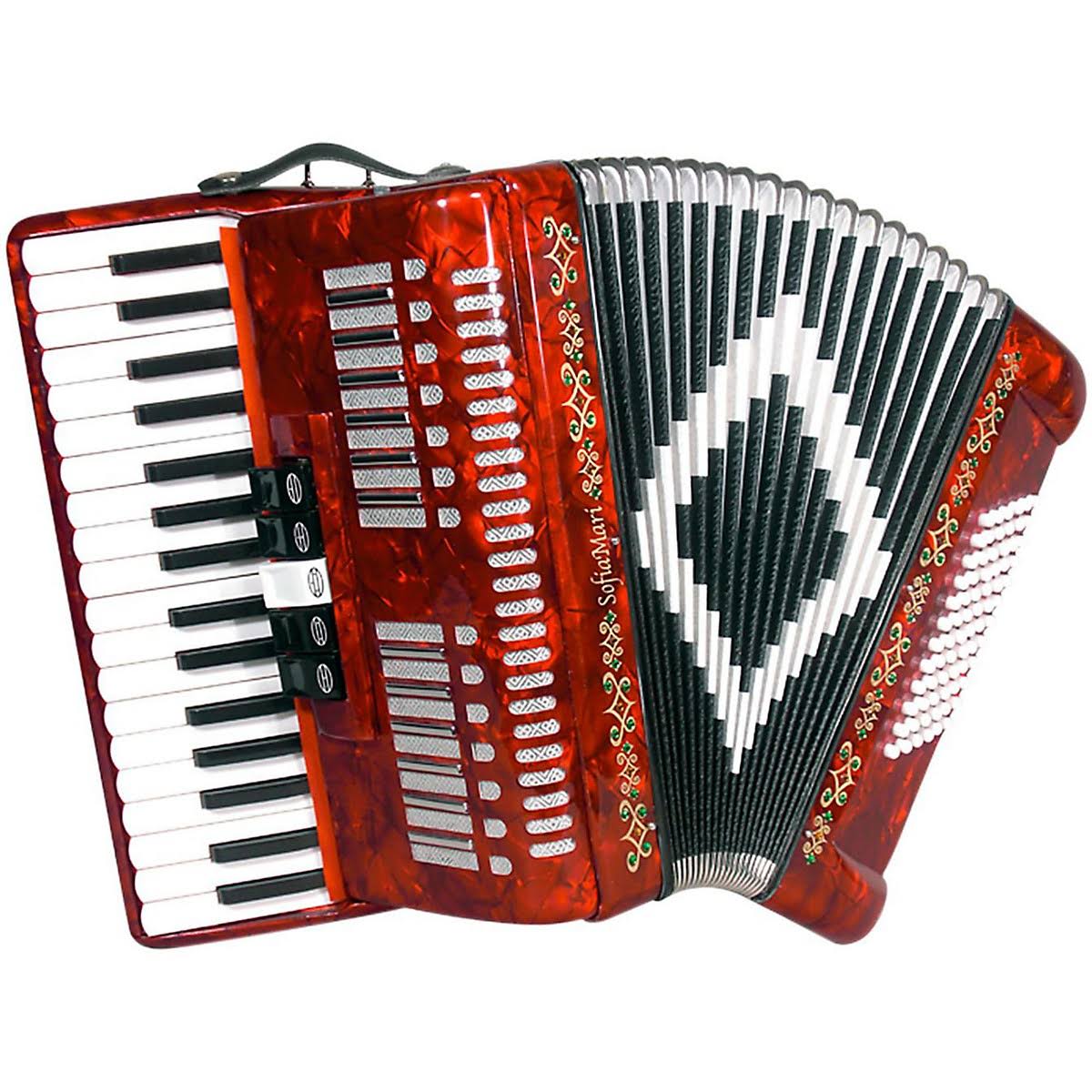 Sofiamari SM 3472 34 Piano 72 Bass Button Accordion Red Pearl