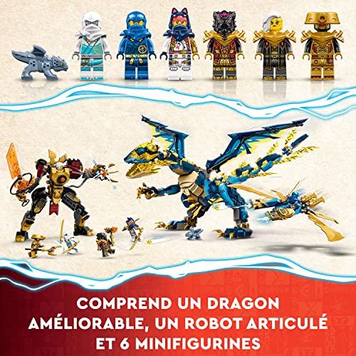 LEGO 71796 Ninjago The Elemental Dragon Against Empress' Robot Large Construction Toy for Christmas, with Figures and 6 Ninja Minifigures, Collectible Set, Kids Gift