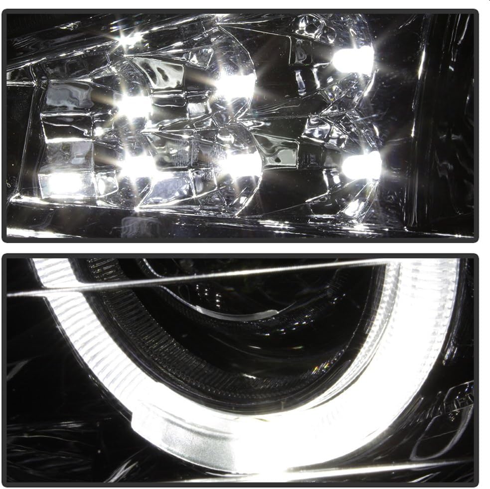 ACANII - For 2004-2015 Nissan Titan 04-07 Armada LED Dual Halo Headlights Headlamps Driver + Passenger Side