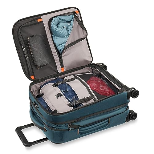 Briggs & Riley Domestic 22" Carry On Expandable Spinner - Luggage for Travel, Suitcases with Wheels, Softside Rolling Bag for Men & Women, Self-Repairing Zipper - ZDX Collection, Hunter