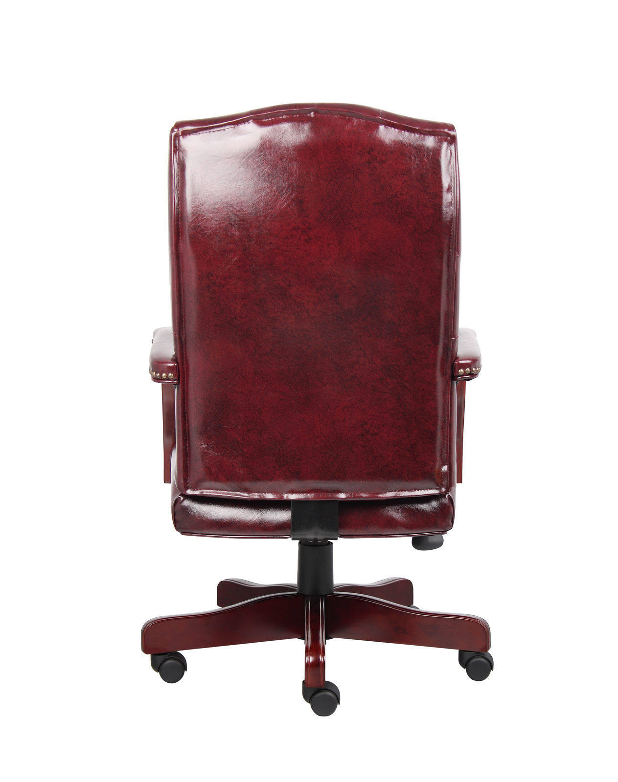 Boss Widmore Traditional Tufted Vinyl Executive Chair, Mahogany