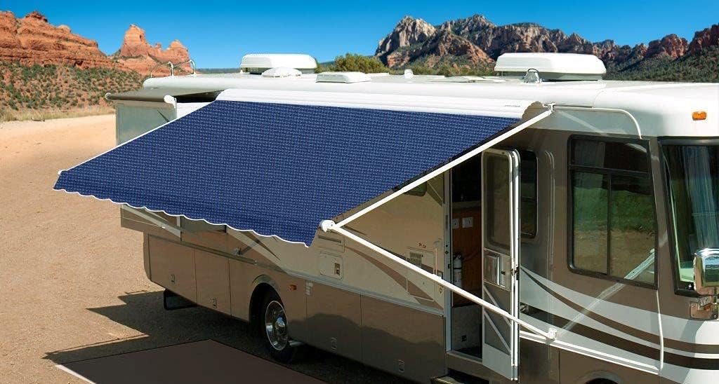 RV Awning Fabric Replacement - Acrylic for Dometic with existing Metal Cover (18' (Fabric 17'2"), Cadet Grey)
