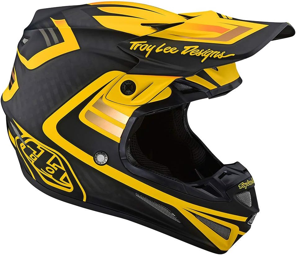Troy Lee Designs Adult | Offroad | Motocross | SE4 Carbon w/MIPS Flash Helmet (Black/Yellow, Small)
