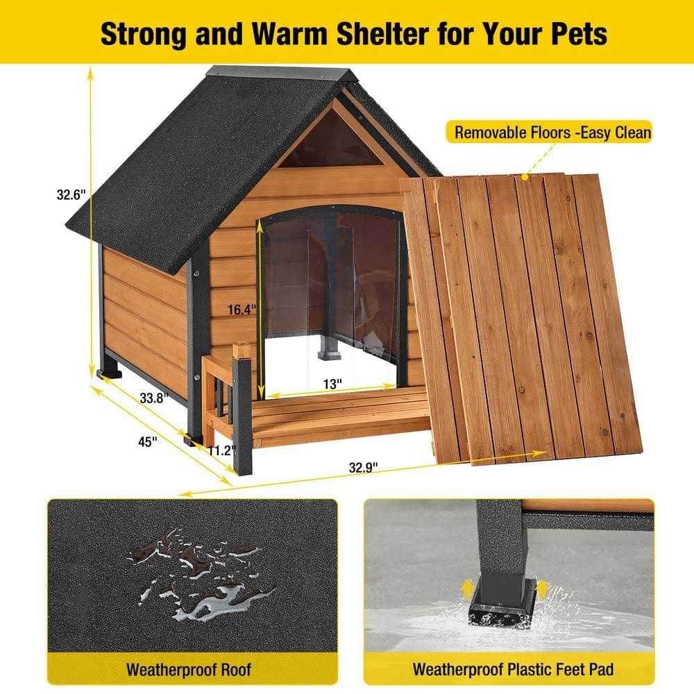 Aivituvin Outdoor Dog House with Porch Strong Iron Frame - Pet Supplies online store