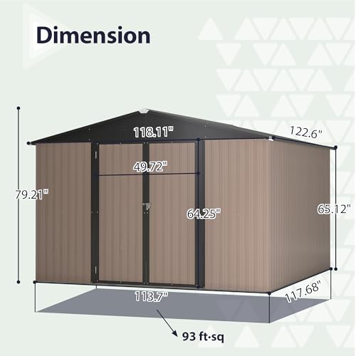 6x4 Ft Outdoor Storage Shed, Heavy-Duty All-Weather Tool Shed with Lockable Doors, Durable Resin Construction for, Patio & Backyard Organization Black