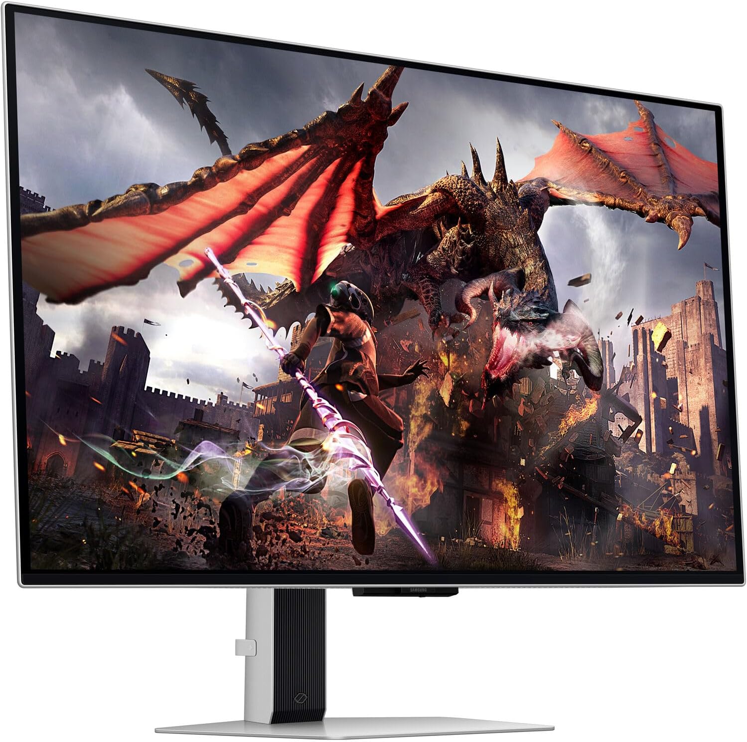 SAMSUNG Odyssey OLED G8 G80SD Monitor LS32DG802SNXZA Bundle with Docztorm Dock, 32" UHD 4K (3840x2160) Display, VESA Mount (100x100mm), Ideal for Home & Business, Silver (2024 Latest Model)