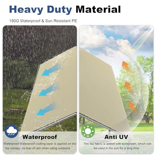 Grezone 10 x 20ft Heavy Duty Carport,Portable Car Tent Garage,All Season UV Resistant Car Canopy for Auto,Truck,Boat,Car (beige)