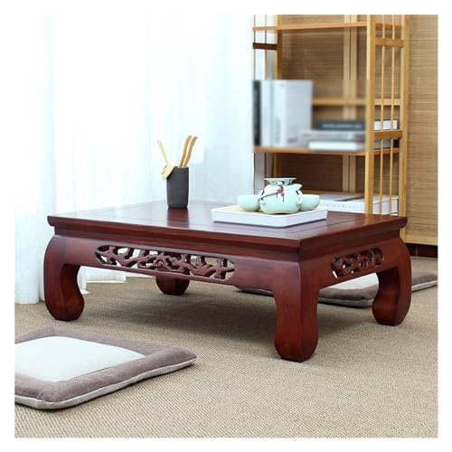 Low Table Bay Window Japanese Floor Table, Small Coffee Table & Tea Table, Low Table for Sitting on The Floor, Wooden Balcony Tatami Low Table Table for Living Room, Bay Window(01)