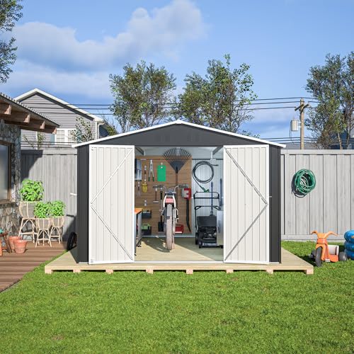 6x4 Ft Outdoor Storage Shed, Heavy-Duty All-Weather Tool Shed with Lockable Doors, Durable Resin Construction for, Patio & Backyard Organization Black