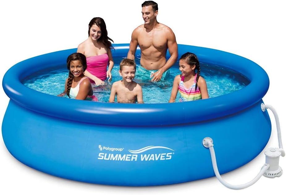 SUMMER WAVES 10' x 30 Quick Set Above Ground Swimming Pool with Filter Pump System includes Filter Cartridge with Built-in Chlorinator
