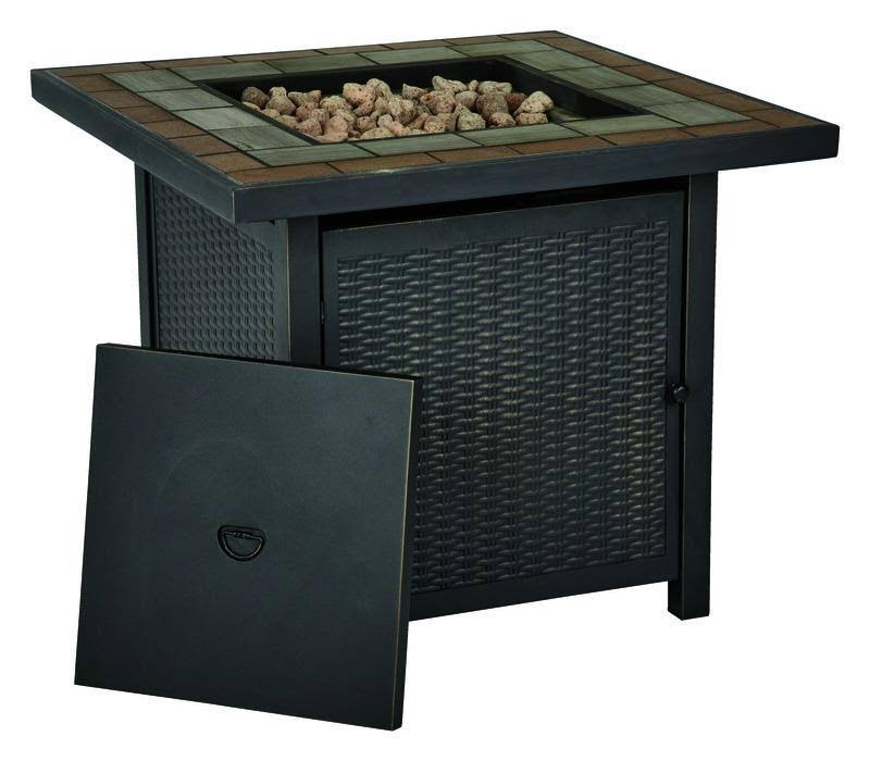 Living Accents Square Propane Fire Pit 25 in. H x 30 in. W x 30 in. D Steel
