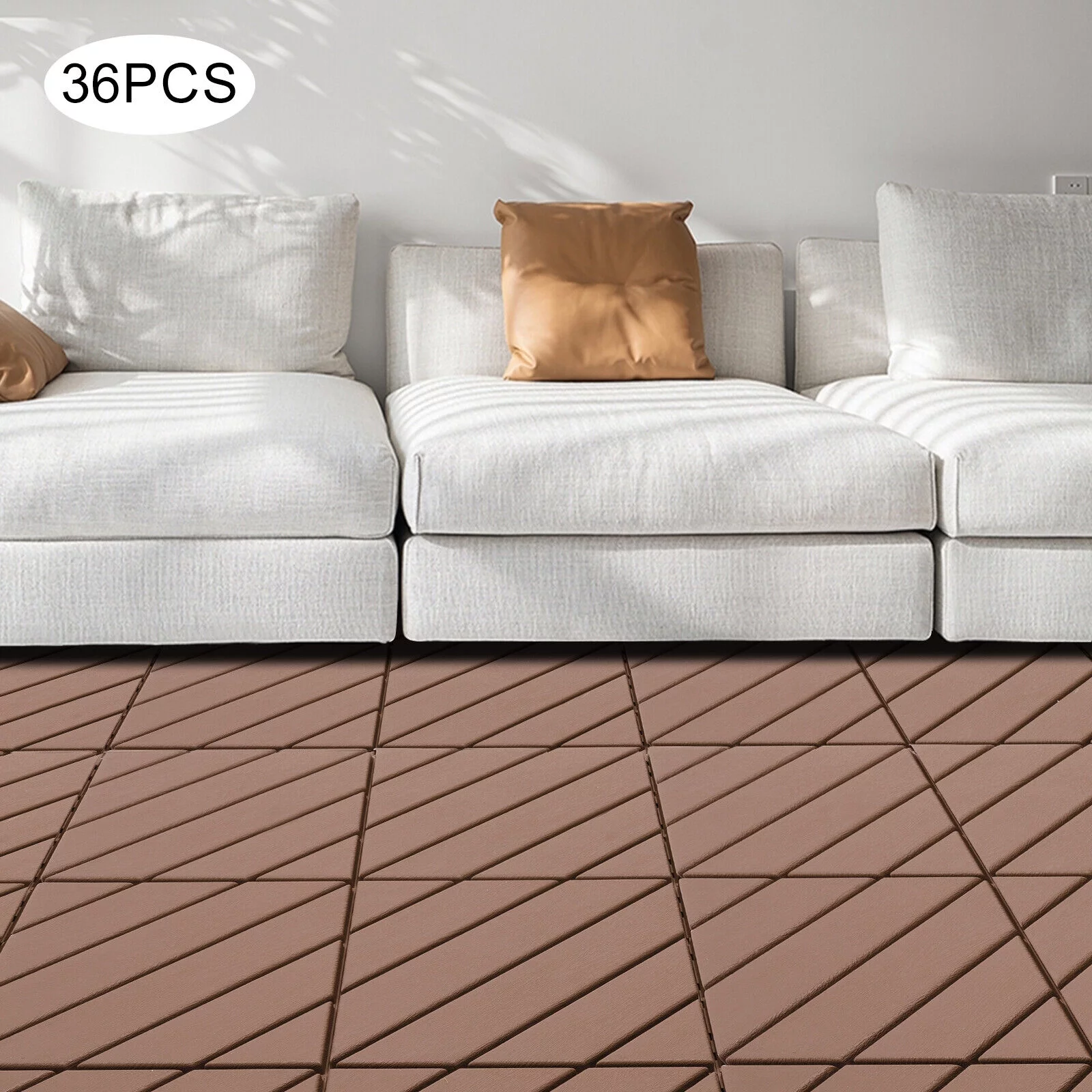 Modern 36PCS Interlocking Deck Tiles Floor Mount Plastic Composite Patio Deck Tiles 12”x12”