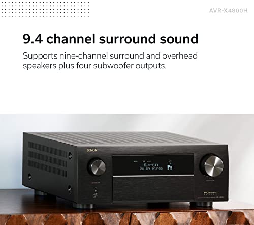 Denon AVR-X4800H 9.4 Channel 8K Home Theater Receiver IMAX Enhanced with Dolby Atmos/DTS:X and HEOS Built-in (Renewed)