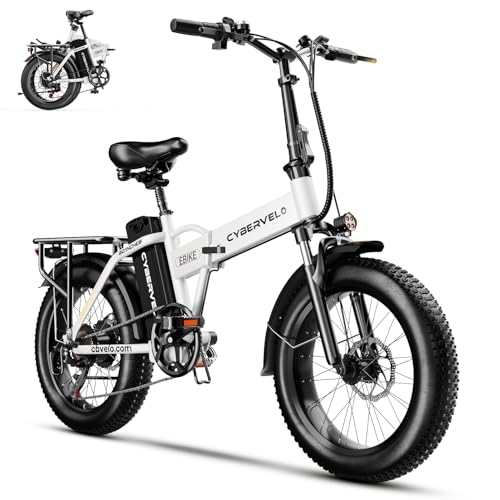 1000W Folding Electric Bike, 48V 20.8AH Large Removable Battery E-Bike, 30+MPH, 80 Miles Max Range, 20" Fat Tire Electric Bike for Adults, Adult Electric Bicycles for Commute