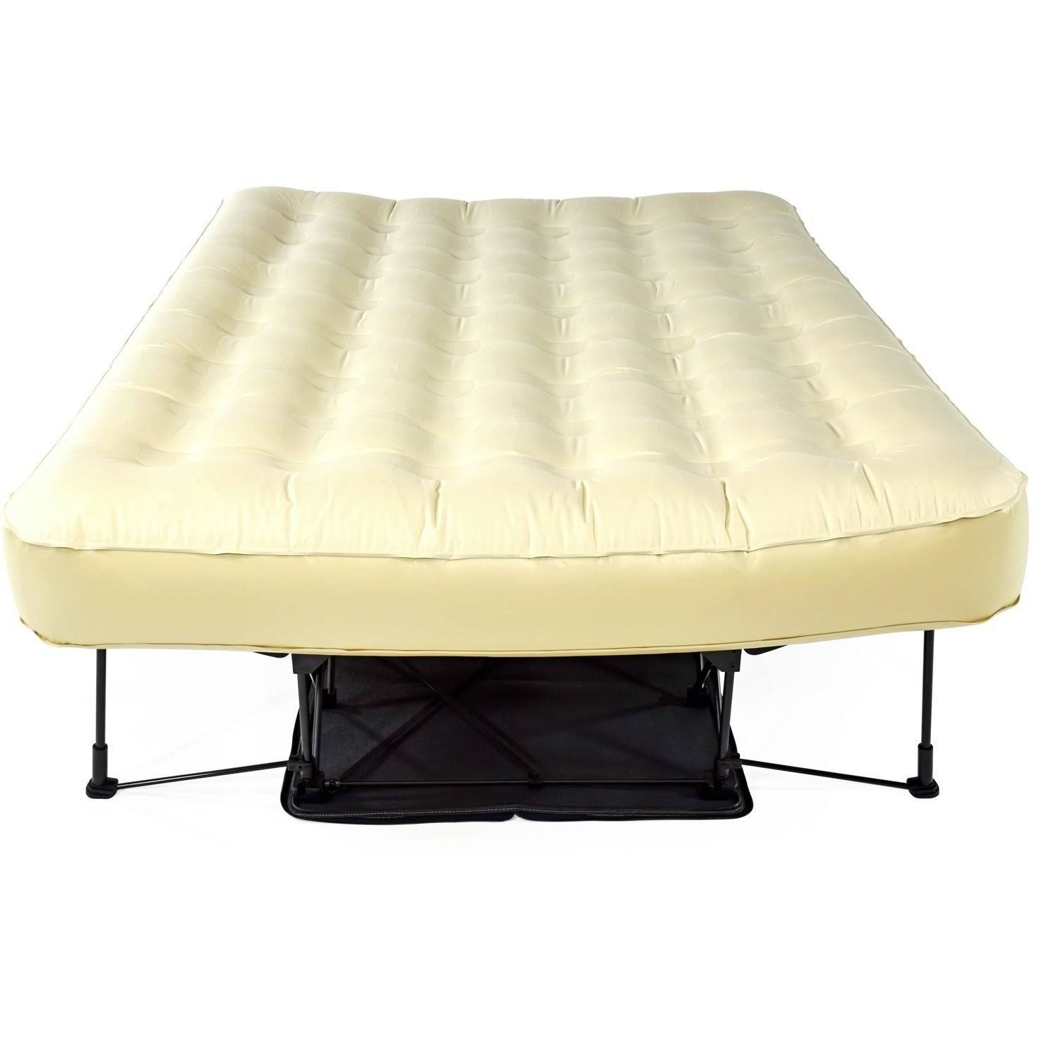 Ivation EZ-Bed (Queen) Air Mattress with Frame u0026 Rolling Case, Self Inflatable, Blow Up Bed Auto Shut-Off, Comfortable