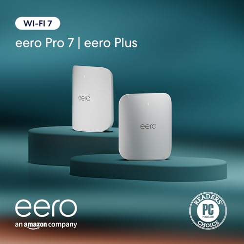 Introducing Amazon eero Pro 7 tri-band mesh Wi-Fi 7 router (newest model) - Supports internet plans up to 5 Gbps, Coverage up to 6,000 sq. ft., 3-pack