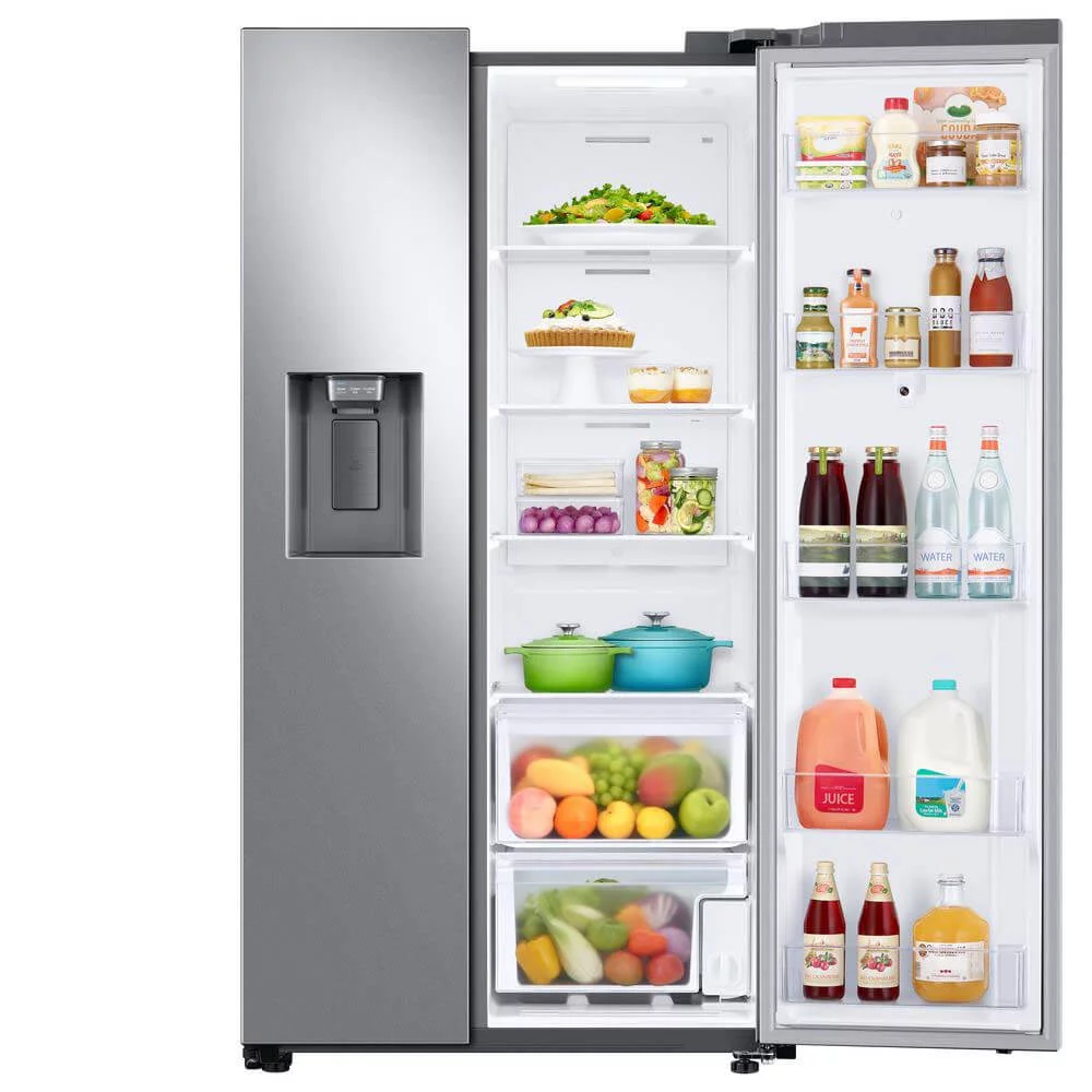 Samsung RS27T5561SR 26.7 Cu. Ft. Stainless Side-by-Side Refrigerator with 21.5 inch Touch-Screen Family Hub