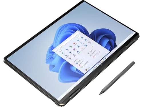 HP Spectre x360 2-in-1 Touch Laptop (Intel i7-11390H, 16GB RAM, 2TB PCIe SSD, Intel Iris Xe, 16.0", Active Pen, Backlit Keyboard, Fingerprint, WiFi, Bluetooth, Windows 11 Home) w/DKZ Hub (Renewed)