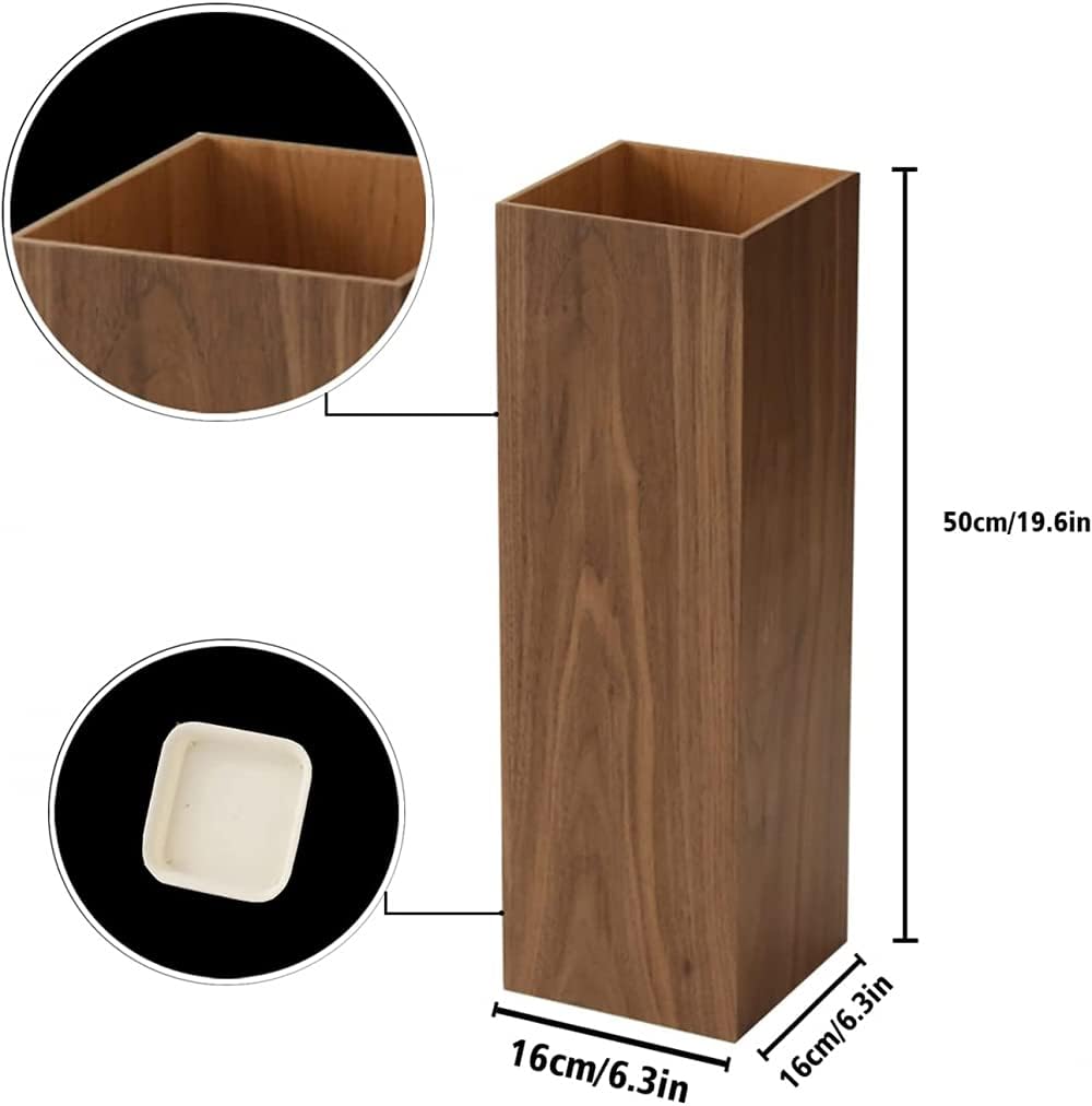 Umbrella Stand Made of Wood Wooden Umbrella Stand Saves Space with drip Tray Suitable for Front Door/Entrance Hall Walnut,