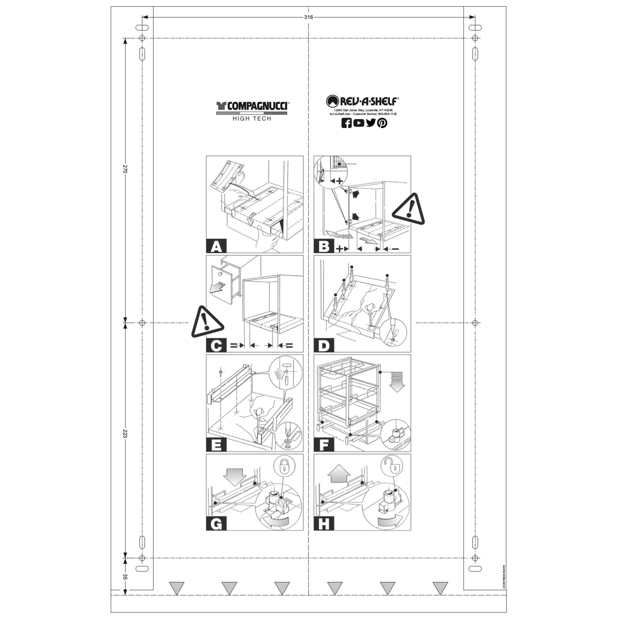 Rev-A-Shelf Double Trash Pullout 35 Quart-Silver 5149-18DM-217
