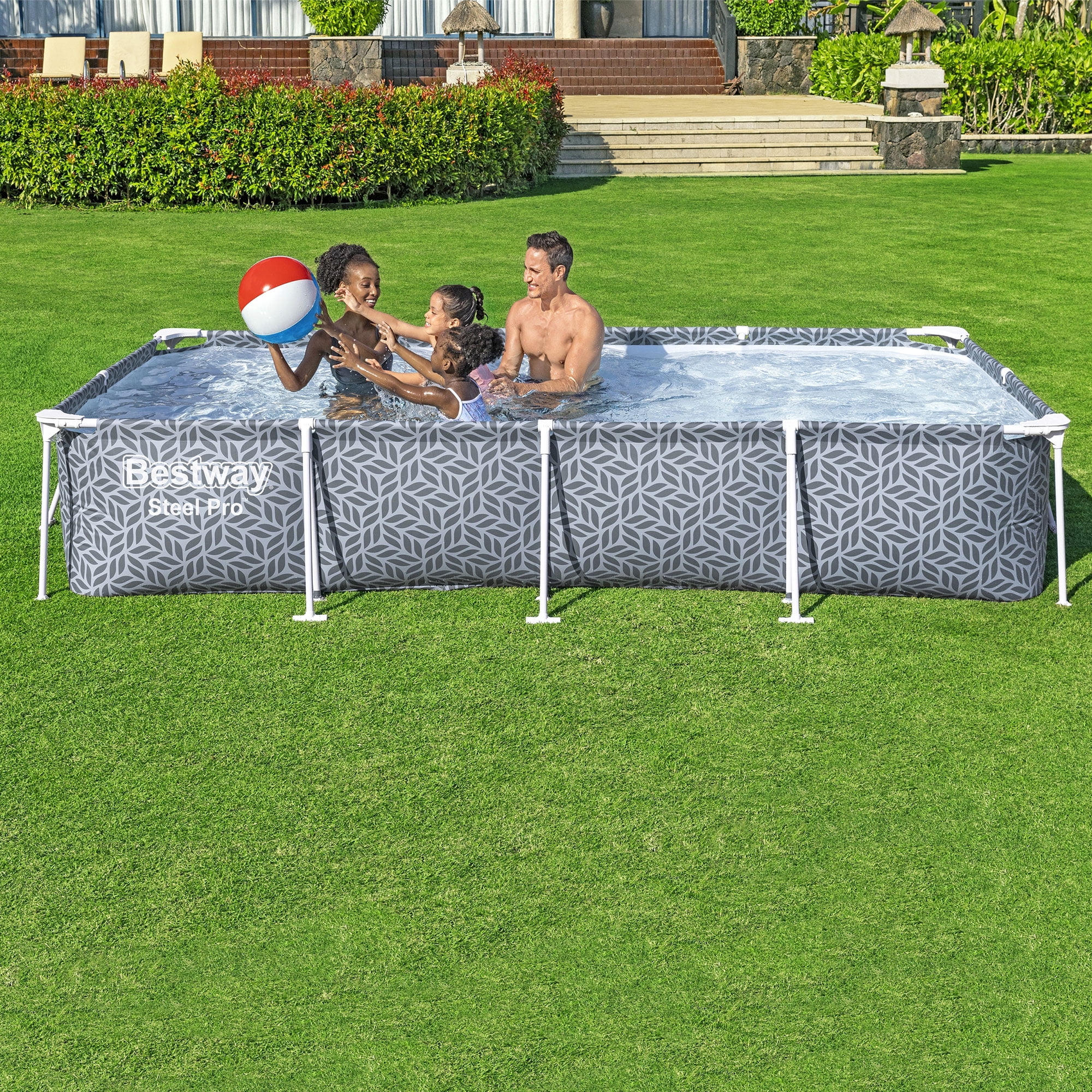 Bestway Steel Pro 9.8'x6.6'x26 Rectangular Above Ground Swimming Pool Set