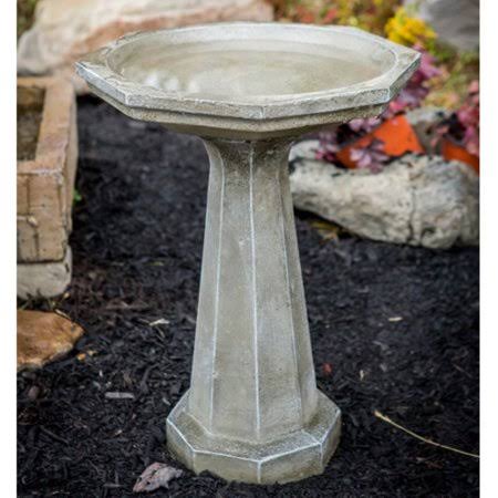 Athena Garden Cast Stone Large Octagon Bird Bath Terra Cotta