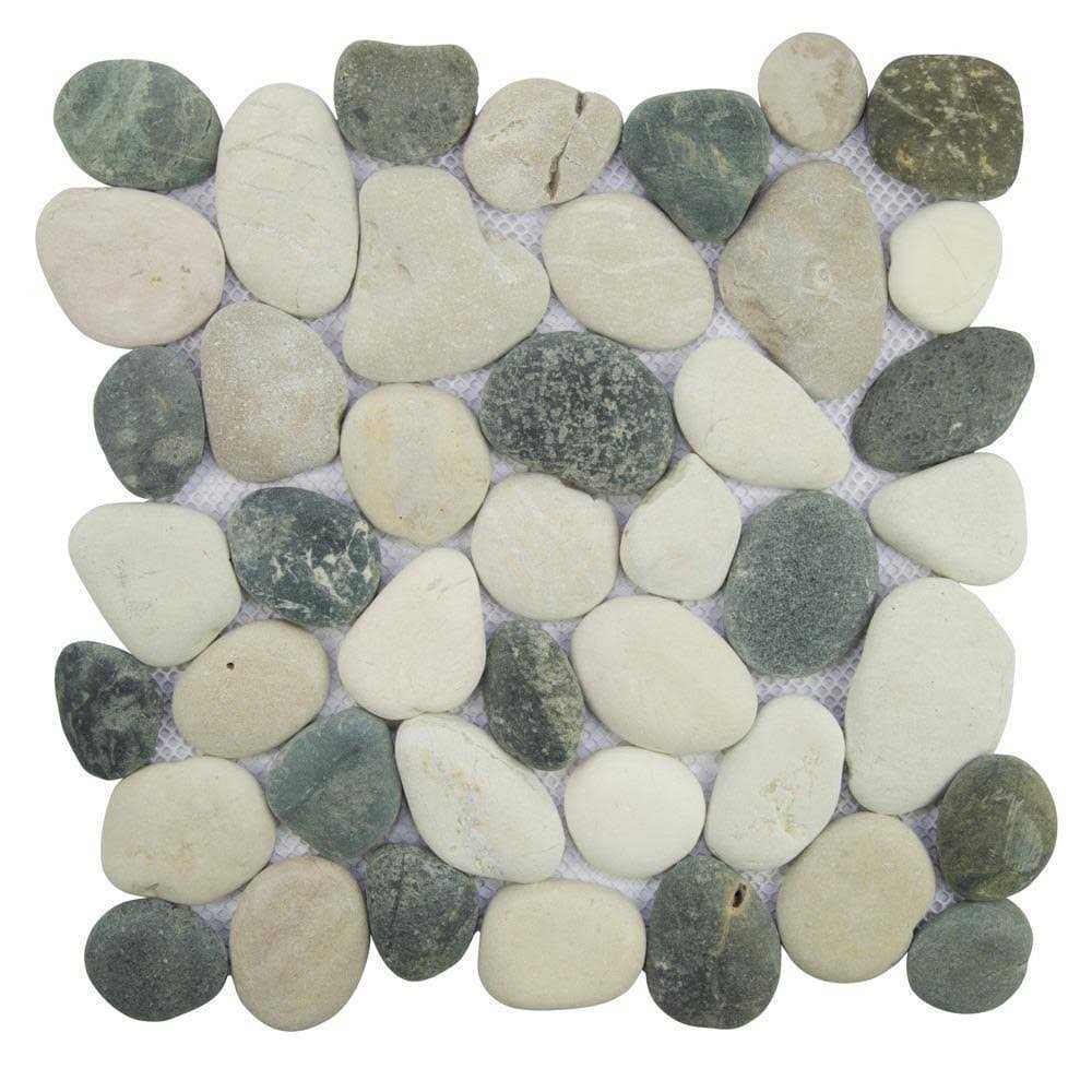 Tile Connection Classic Pebble Tile Grey/White/Black 11-1/2 in. x 11-1/2 in. x 12.7mm Mesh-Mounted Mosaic Tile - Shop Hardware Tools Online Store