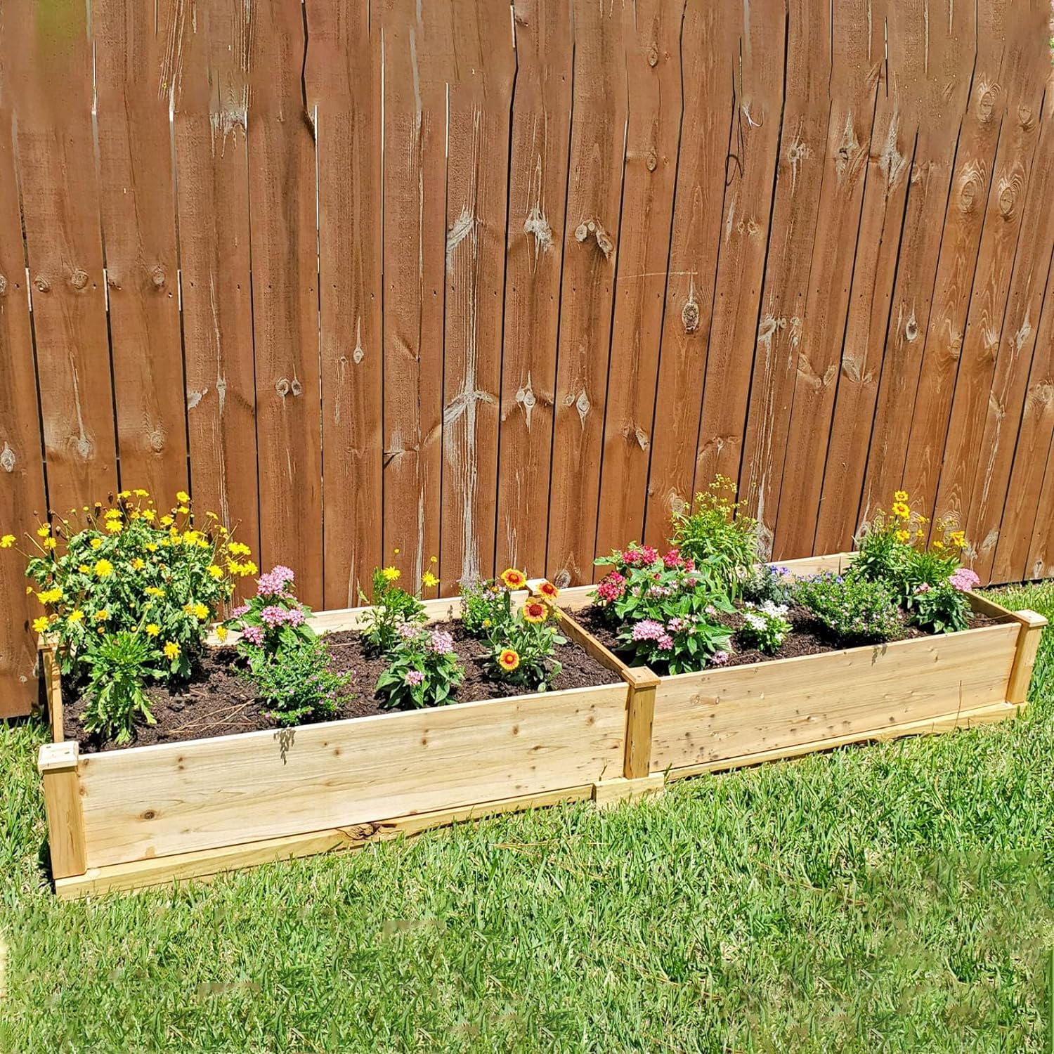 4x4 3 Tier Feet Outdoor Wooden Elevated Raised Garden Bed Planter Kit Grow Gardening Vegetable Natural, S or Yard Gardening, Natural - Curated Treasures Market