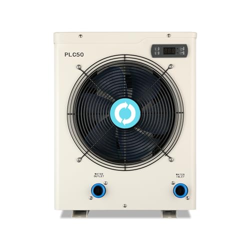 Above Ground Pool Heater EU50, Max 16184BTU Up to 5000gallons Electric Swimming Pool Heat Pumps, Titanium Heat Exchanger, 5.62 COP, 110V/120V, Fits 8/11/15 Foot Pools Heating Pool Warmer