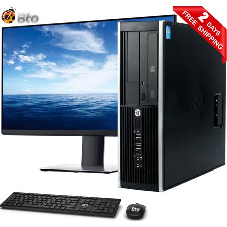 HP 6300 SFF Computer Core i5, 8GB Ram, 2TB Hdd, 120GB Ssd, New 24 inch LCD, Keyboard and Mouse, Wi-Fi, Win10 Pro Desktop PC (Ref