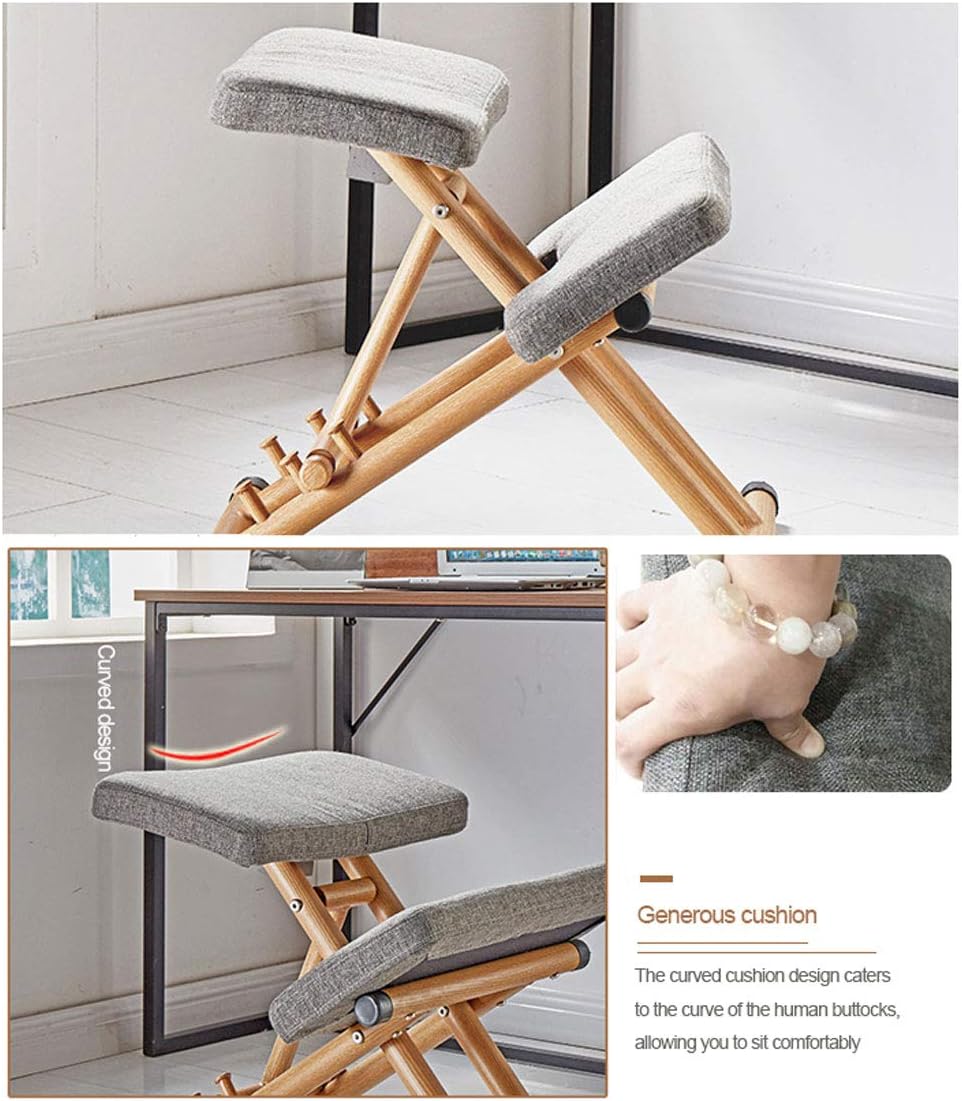 Ergonomic Foldable Kneeling Chair: Reduce Back and Neck Pain with Home Posture Correction Knee Chair