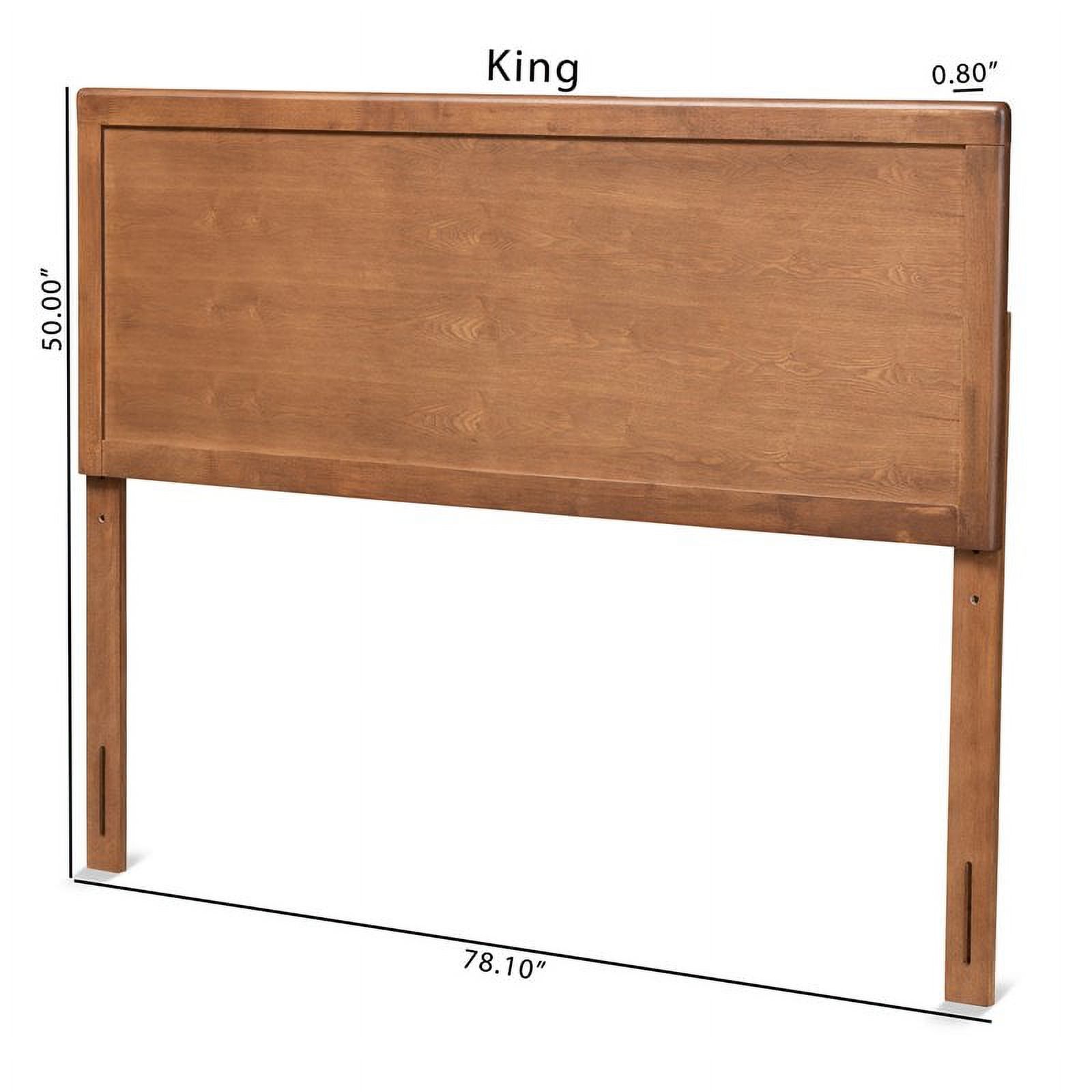 Bowery Hill Modern Rubber Wood/Engineered Wood Full Size Headboard in Walnut