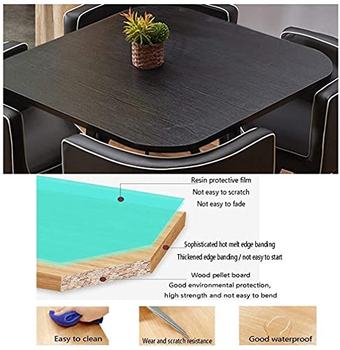 Round Dining Table Set W/ 4 Chair - Save Space Simple Tables and Chairs Round Table and Chair Set of 5 Modern Home Kitchen Balcony Solid Wood Square Table 1 Table and 4 Chairs ( Color : White+black )