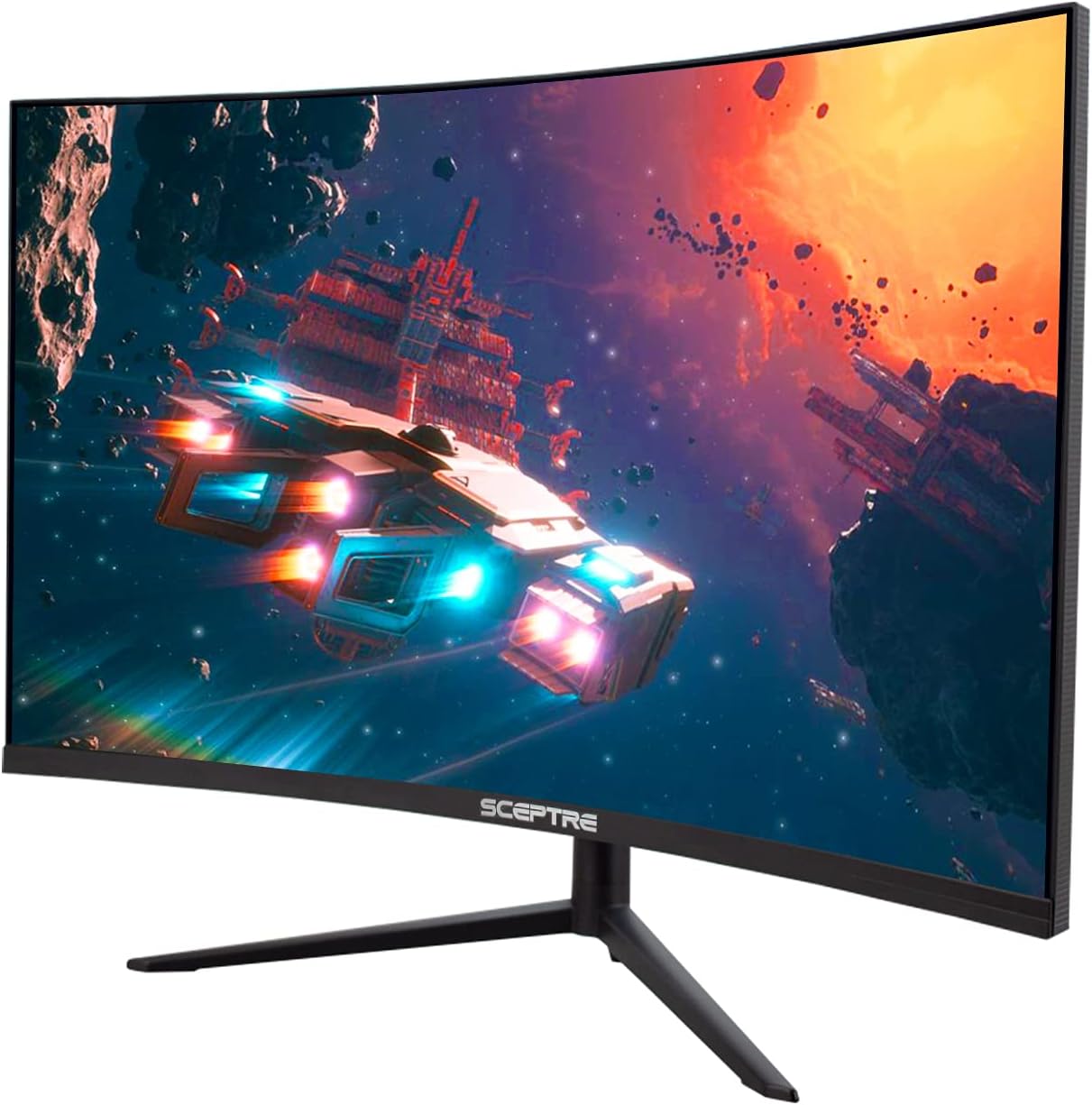 Sceptre 32 inch Curved 2K Gaming Monitor QHD 2560 x 1440 up to 165Hz 144Hz 1ms HDR400 400 Lux AMD FreeSync Premium, Height Adjustable DisplayPort HDMI Build-in Speakers Machine Black (C325B-QWD168)