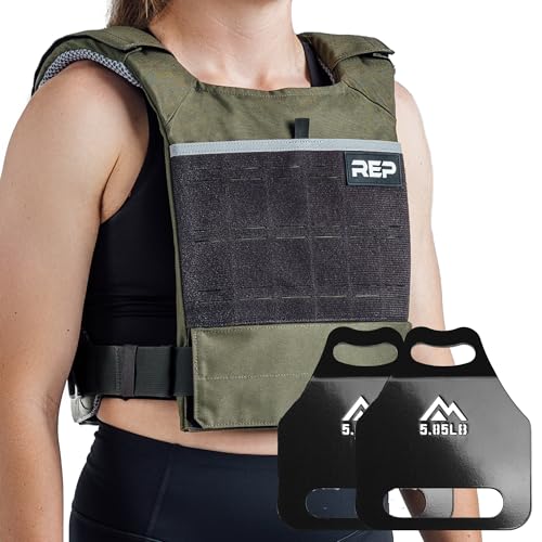 REP Fitness Strata Weight Vest, 2 Removable Plate Options for Unisex, Men & Women, Wearable, Weighted for Strength Training, Muscle Building, CrossFit, Running, Gym Exercise, Adjustable Sizing