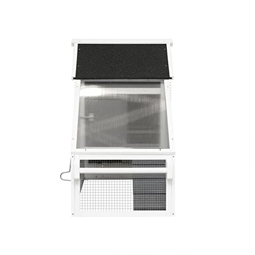 Large Wooden Chicken Coop Outdoor, 70" Chicken Hutch with Wheels, Removable Tray, Ramp, Waterproof, Rabbit Hutch, Bunny Hutch, Pet House for Small Animals(Gray)